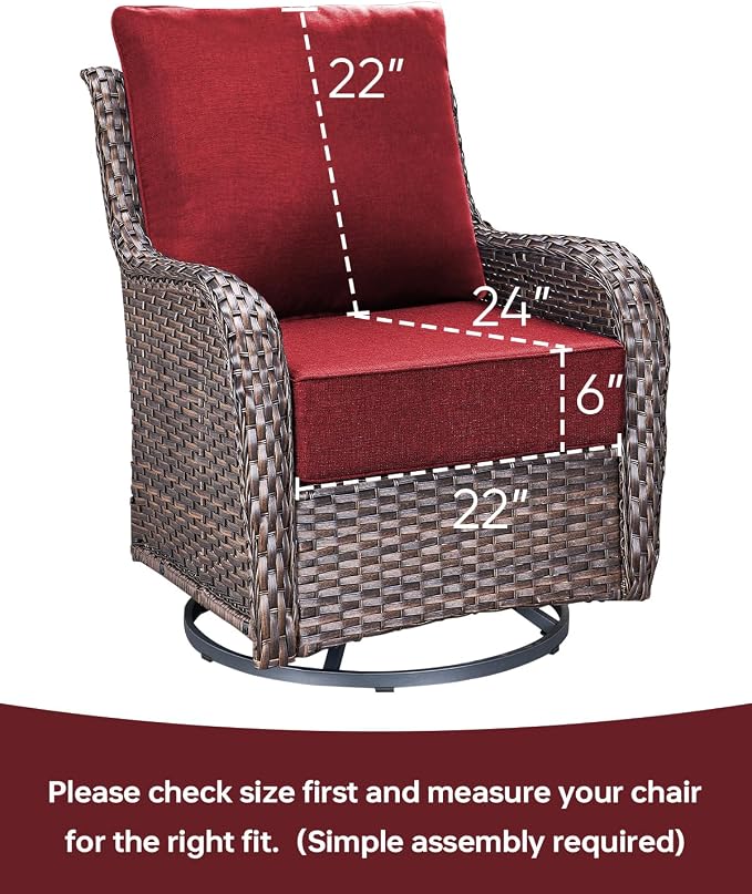 Luxury 22x24/22x25 6-Inch Outdoor Chair Cushions Set of 4 - Image 3