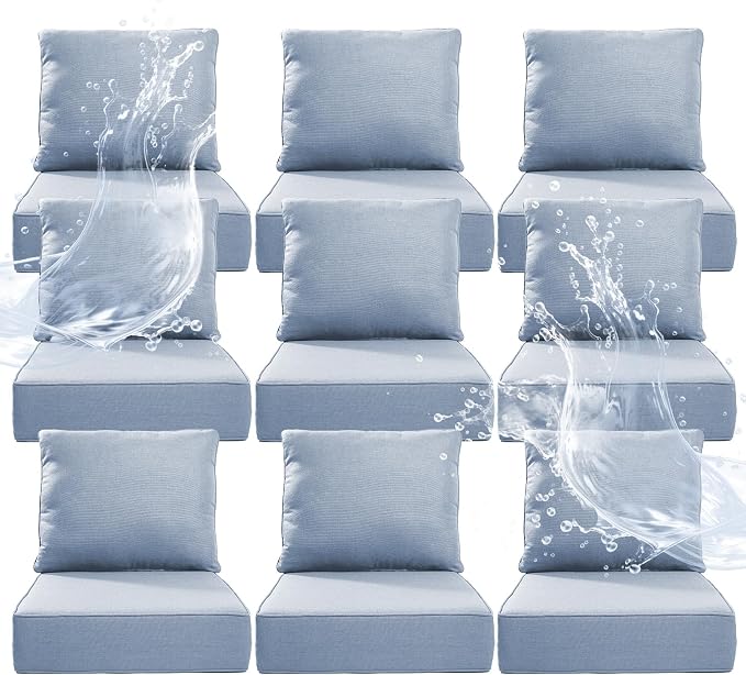 6" Thicker Outdoor Chair Cushion 9 Sets by Artfurniz