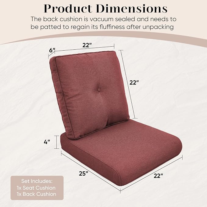 Outdoor Chair Cushions-Patio Chair Cushions Set - Image 7