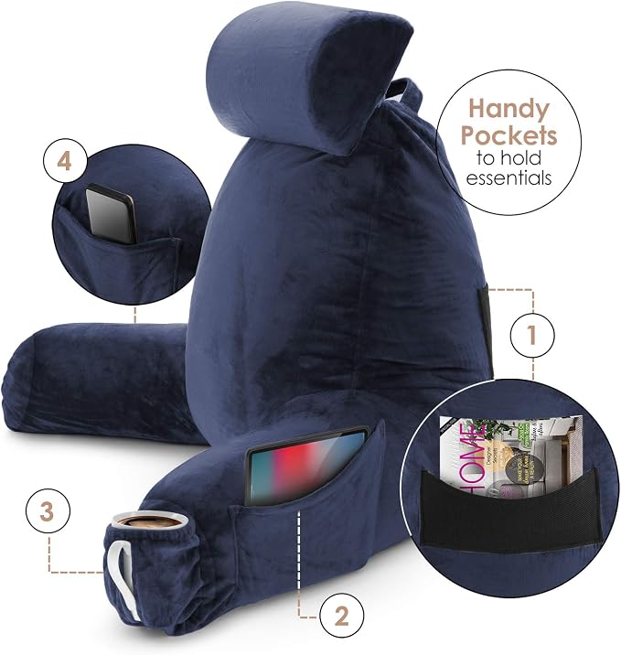 Nestl Reading Pillow with Shredded Memory Foam Includes 2 Neck and Lumber - Image 4