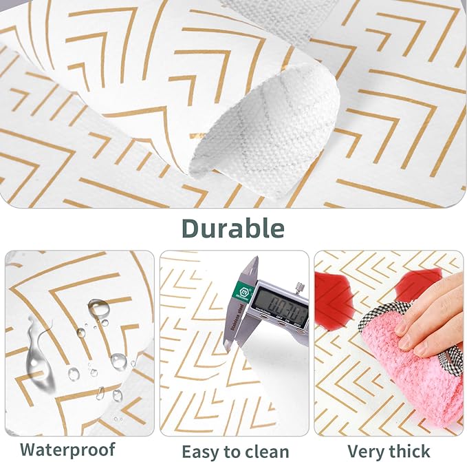 Shelf Liner for Kitchen Cabinets Non Adhesive Drawer Liner Gold Arrow Non-Slip - Image 3