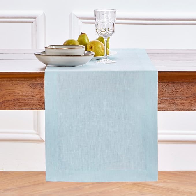 Solino Home Linen Ice Water Table Runner 132 Inches Long by SolinoHome