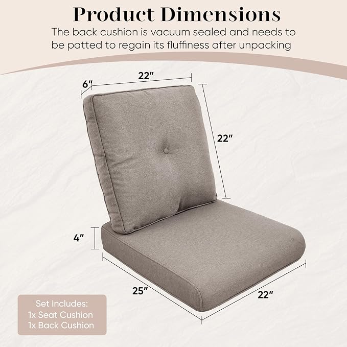 Outdoor Chair Cushions-Patio Chair Cushions Set - Image 7