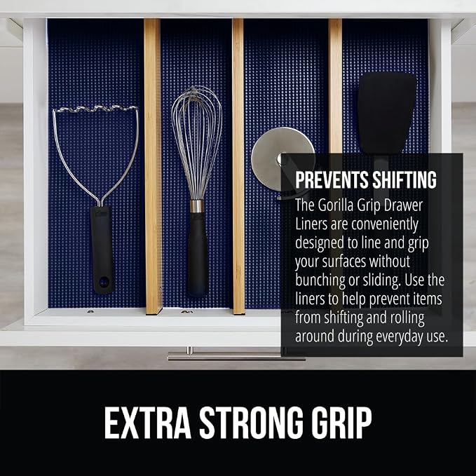 GORILLA GRIP powerGRIP Drawer Shelf and Cabinet Liner, Thick Strong Hold - Image 3