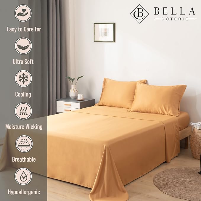 Bella Coterie Luxury Bamboo Viscose Cal King Size Sheet Set | 100% Organically - Image 2