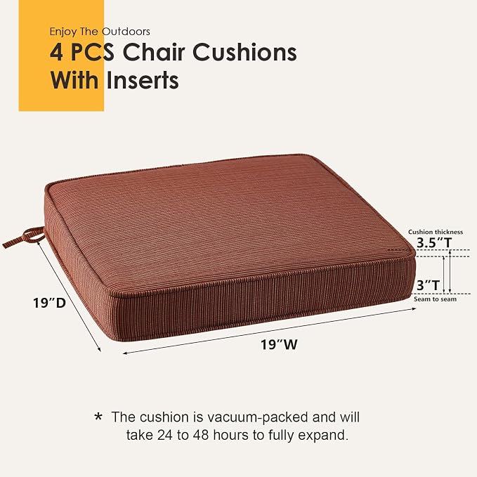 Outdoor Square Corner Seat Cushion, Non Slip Seat Cushion Pads - Image 5
