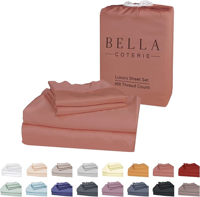Bella Coterie Luxury Bamboo Viscose Queen Size Sheet Set | 100% Organically by BC