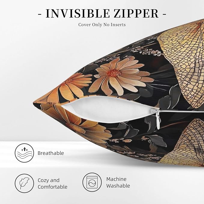 William Morris Abstract Vintage Floral Dragonfly Design 18x18 inches Throw - Image 4