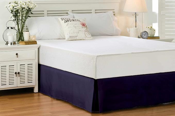 Full Size Bed Skirt 600 TC Egyptian Cotton 16 Inch Drop Easy Fit by WHITECOTTONWORLD