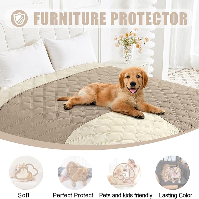 Smiry Waterproof Dog Bed Cover Blanket 82x82, Soft Reversible Pet Blanket - Image 8