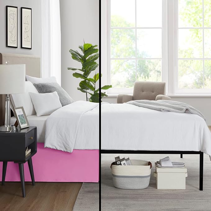 Nestl Light Pink Twin Bed Skirt - Image 6