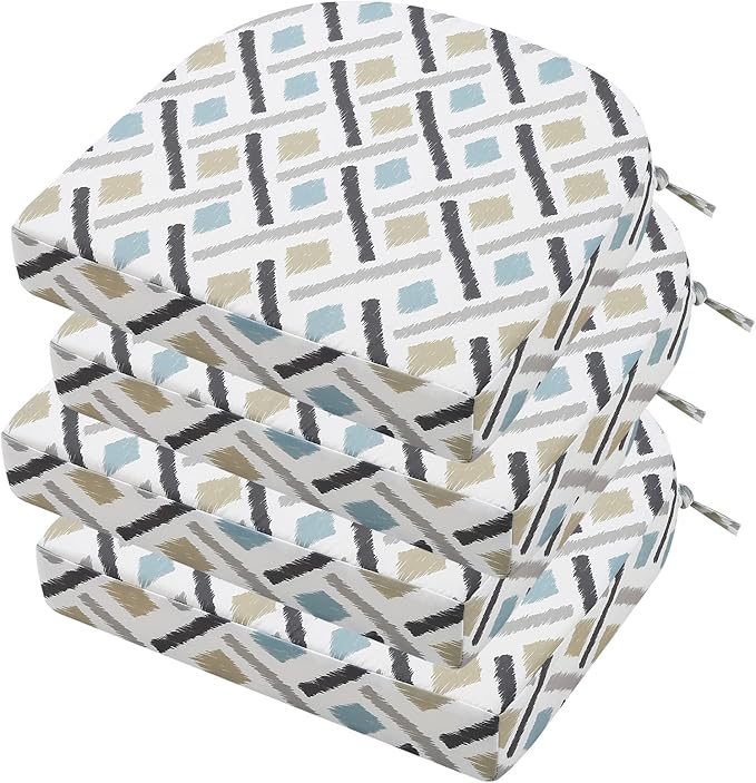 idee-home Outdoor Chair Cushions Set of 4, Thick 17" x 17" x 3" Outdoor Seat by idee-home