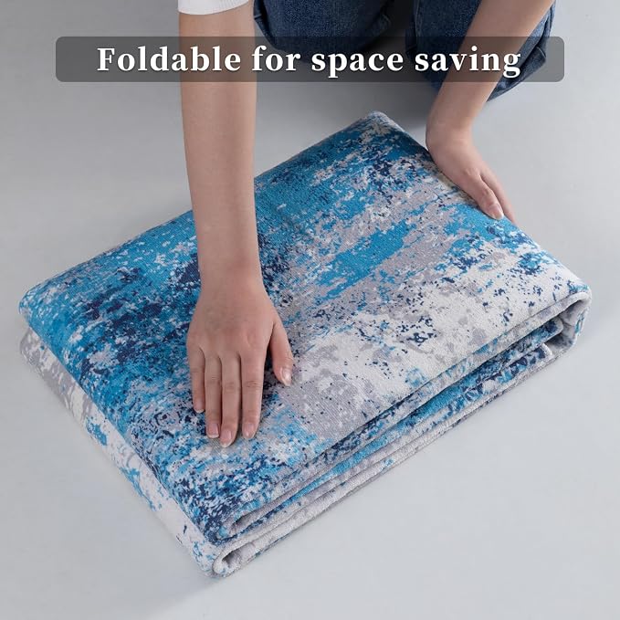 Ciicool Abstract Area Rug Indoor, 3x5 Washable Entryway Rug, Modern Soft Throw - Image 7