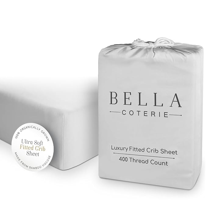 Bella Coterie Luxury Bamboo Viscose Crib Sheet | Organically Grown | Ultra Soft by BC