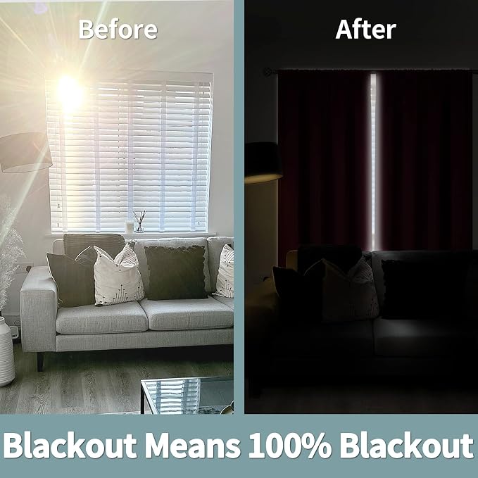 BGment 100% Blackout Curtains 45 Inches Length 2 Panels, Christmas Thermal - Image 3
