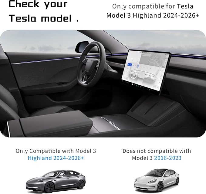 All Weather Cargo Liners for Tesla Model 3 Highland 2024/2025/2026 Accessories - Image 2