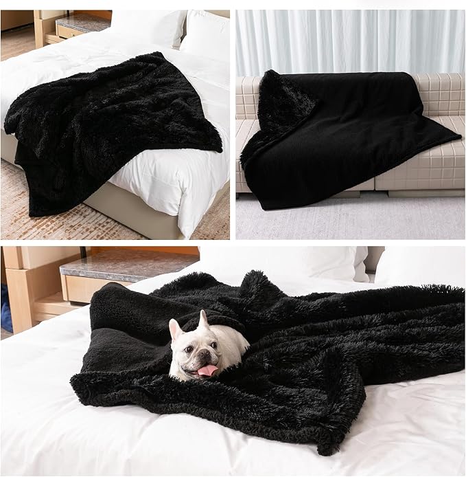 Black Calming Dog Blankets Waterproof Pet Blanket - Image 2
