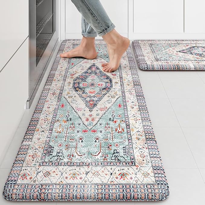 KIMODE Farmhouse Kitchen Mats, Anti Fatigue Kitchen Rugs Sets of 2, Non Slip by KIMODE