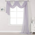 DONREN Lavender Purple Luxury Semi Sheer Window Scarf by DONREN