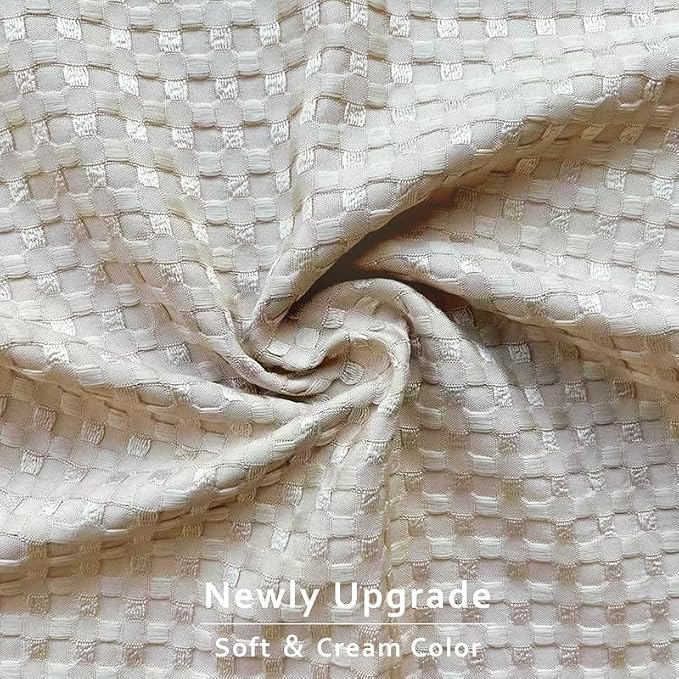 MIYE Pleated Waffle Weave Bed Skirt, Tailored Dust Ruffle 12 Inch Drop Easy Fit - Image 3