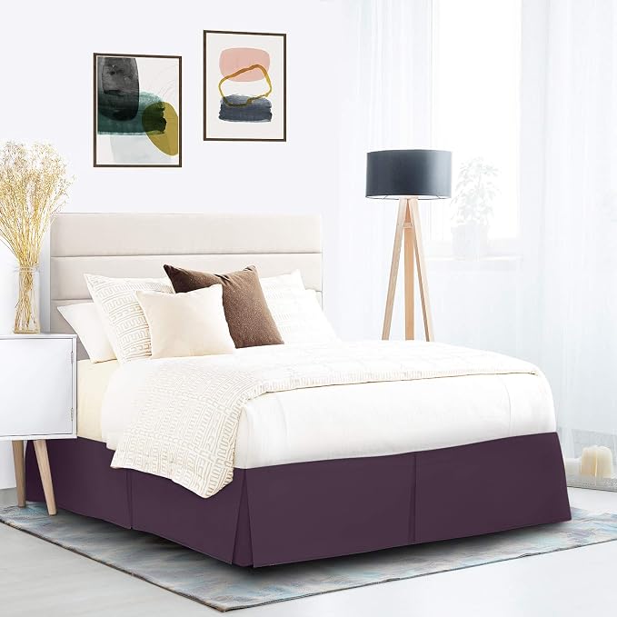 Nestl Dark Purple Twin Bed Skirt - Image 9