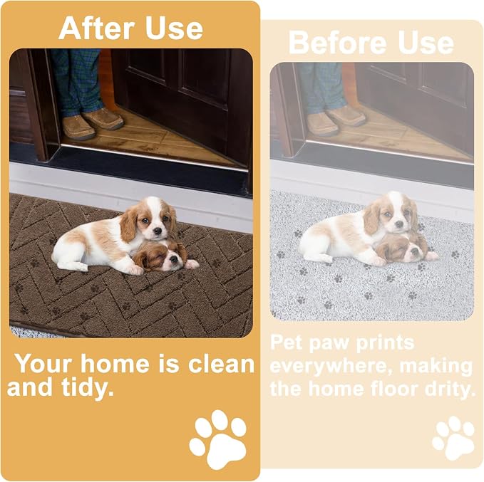 Tindbea Dog Mat for Muddy Paws, Absorbs Moisture Dirt Non-Slip Washable Mud Mat - Image 3