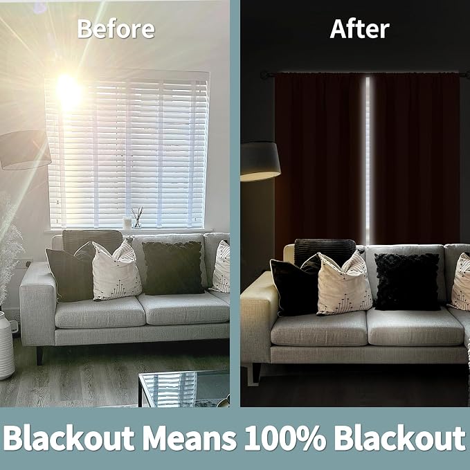 BGment Burnt Orange 100% Blackout Curtains - Image 3