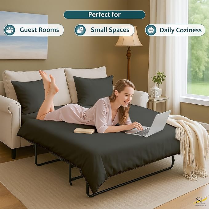 Queen Sheet Set, Luxury 338 Thread Count Sateen, 100% Egyptian Cotton Deep - Image 5