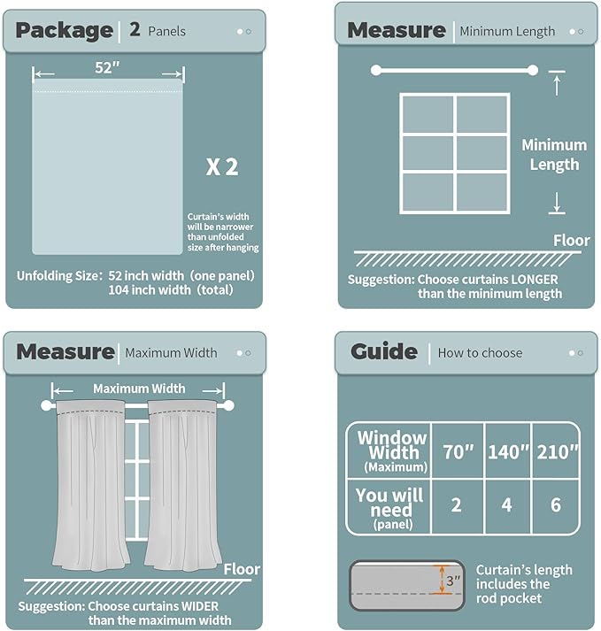 BGment 100% Blackout Curtains for Bedroom 72 Inch Length 2 Panels, Thermal - Image 7