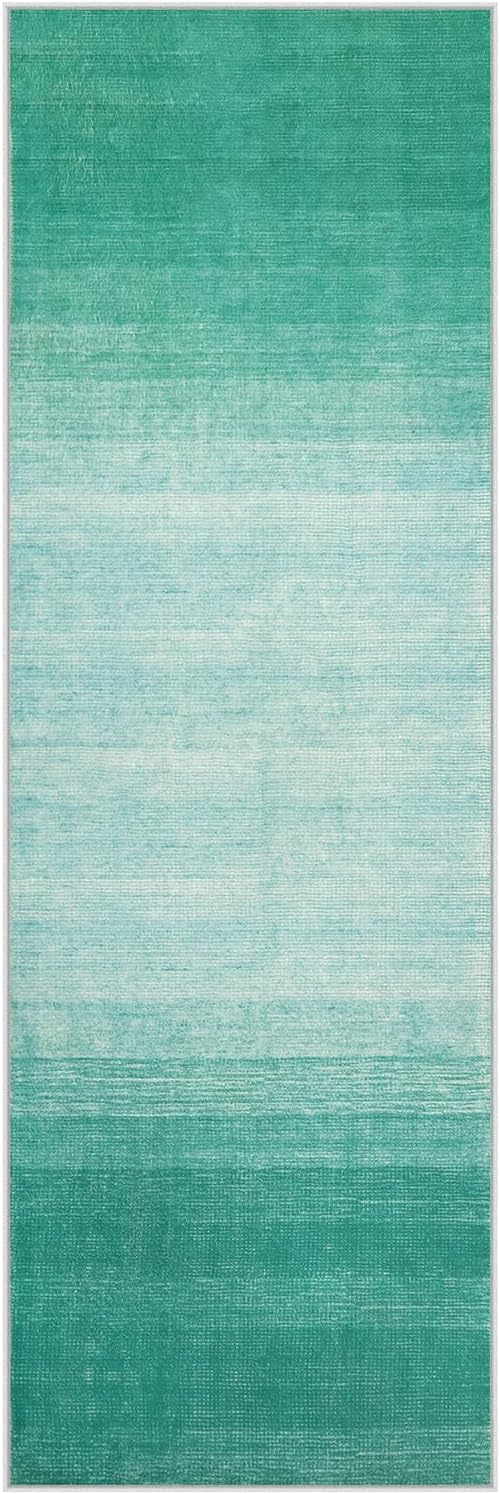 Wonnitar Teal Kitchen Runner Rugs 2x6 ft, Washable Modern Ombre Non-Slip - Image 8