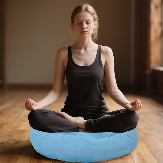 Meditation Floor Pillow Set of 2, Round Large Pillows Seating - Image 5