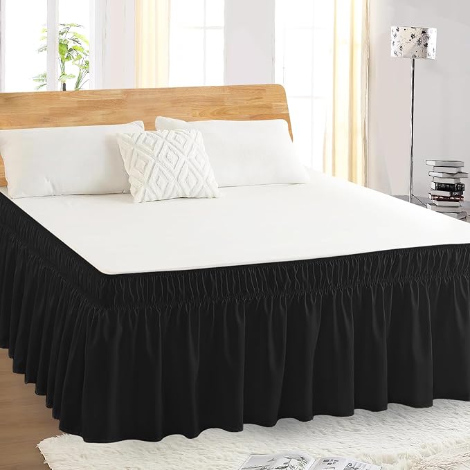 Full Bed Skirt, Elastic Wrap Around Bed Skirt Full Size, Bed Skirts - Image 5