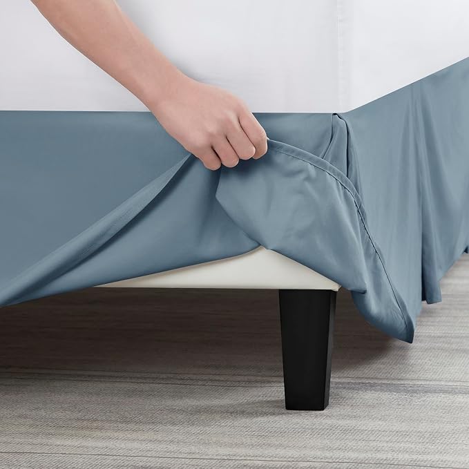 Nestl Stone Blue Full XL Bed Skirt - Image 5