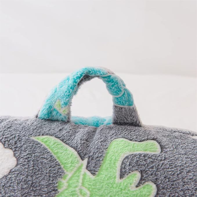 Meeting Story Glow in The Dark Green Dinosaur Luminous Reading Pillows Sparkling - Image 5