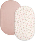 Bassinet Sheet for Baby Boy and Girl 2 Pack, Fitted Sheets for Rectangle by Meowcards