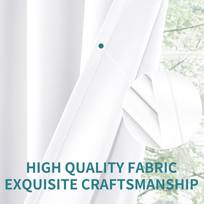 BGment Pure White Curtains 40 Inches Length - Image 4