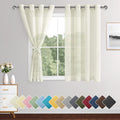 XWZO Sheer Curtains for Bedroom, Light Filtering Semi Transparent Voile Grommet by XWZO
