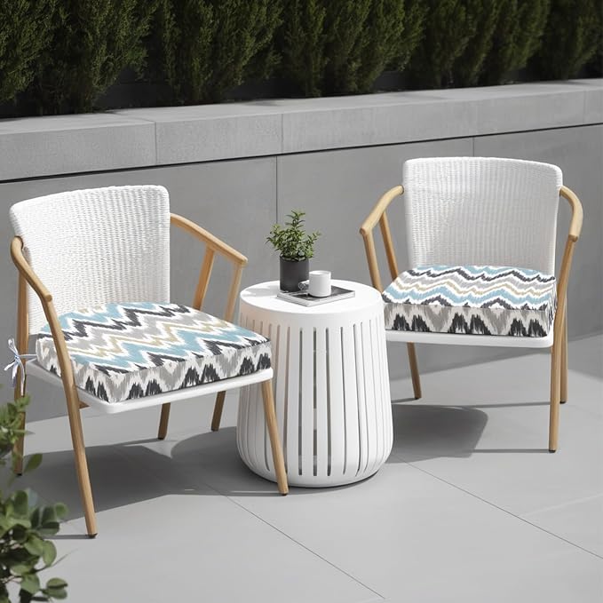 idee-home Outdoor Chair Cushions Set of 4, Thick 19" x 19" x 3" Outdoor Seat - Image 5