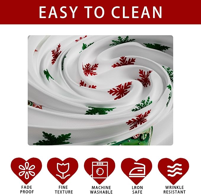 XCHI Gingerbread Man Snowman Tree Winter Tablecloth Rectangle Christmas Table - Image 4
