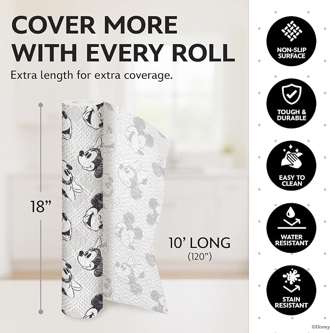 Disney Non Adhesive Shelf Liner – 18”x 10 ft Water-Resistant Drawer Liners - Image 6