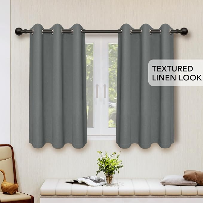 Easy-Going Linen Look Blackout Curtain Grommet Window Curtain Drapes - Image 2