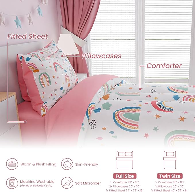 SANDJEST Rainbow Full Bedding Set - Image 6