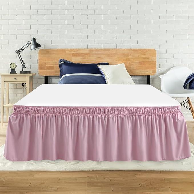 Full Bed Skirt, Elastic Wrap Around Bed Skirt Full Size, Bed Skirts by ANARACHON