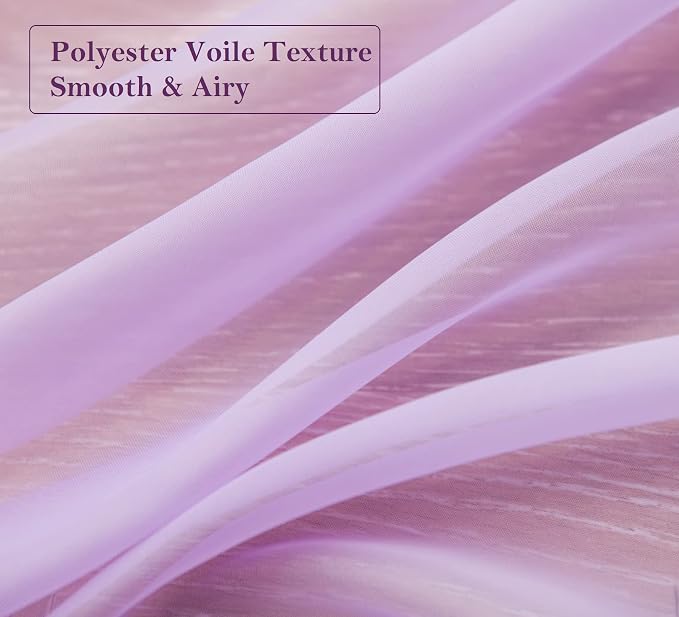 PI Purple Sheer Curtains 84 Inches Length - Image 3