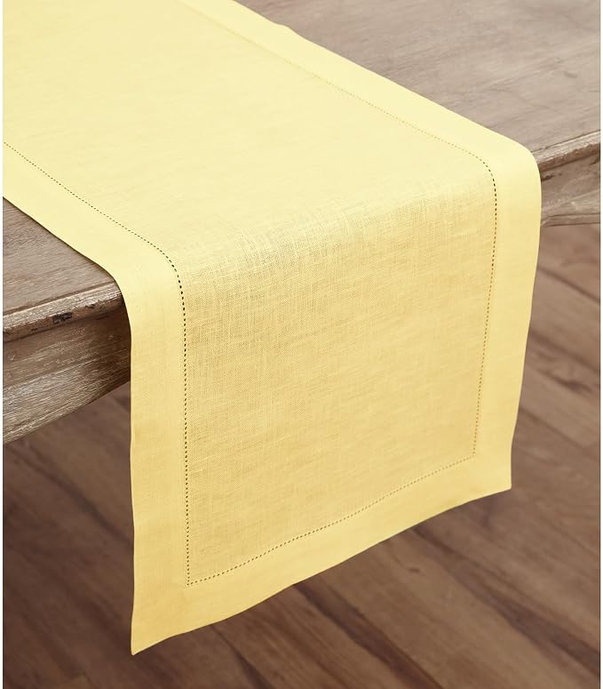 Solino Home Linen Yellow Table Runner 48 Inches - Image 2