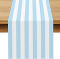 Light Blue and White Cabana Striped Table Runner Coastal Theme Wedding Party by Buxiuer