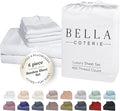 Bella Coterie 6 Piece Luxury Bamboo Viscose Split Top King Size Sheet Set | 34" by BC