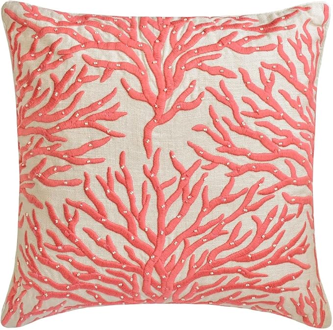 The HomeCentric King/Queen/Twin Coral, Peach & Pink Designer Twin 53"x18" Bed - Image 5