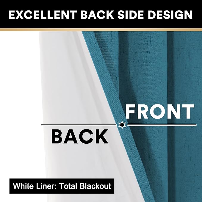 PrinceDeco Blackout Curtains 84 Inches Long 100% Blackout Curtains - Image 5