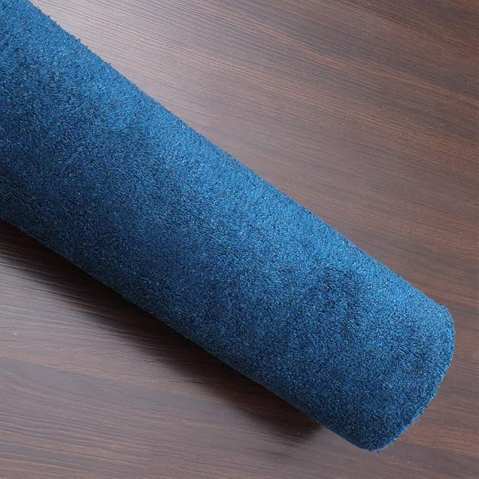 Rugsotic Carpets Hand Knotted Gabbeh Wool 5'x8' Area Rug Solid Blue L00111 - Image 7
